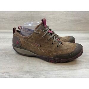 Merrell Stone Women's Sneakers 8.5 Brown Suede Hiking Shoes Pink Trail Shoes